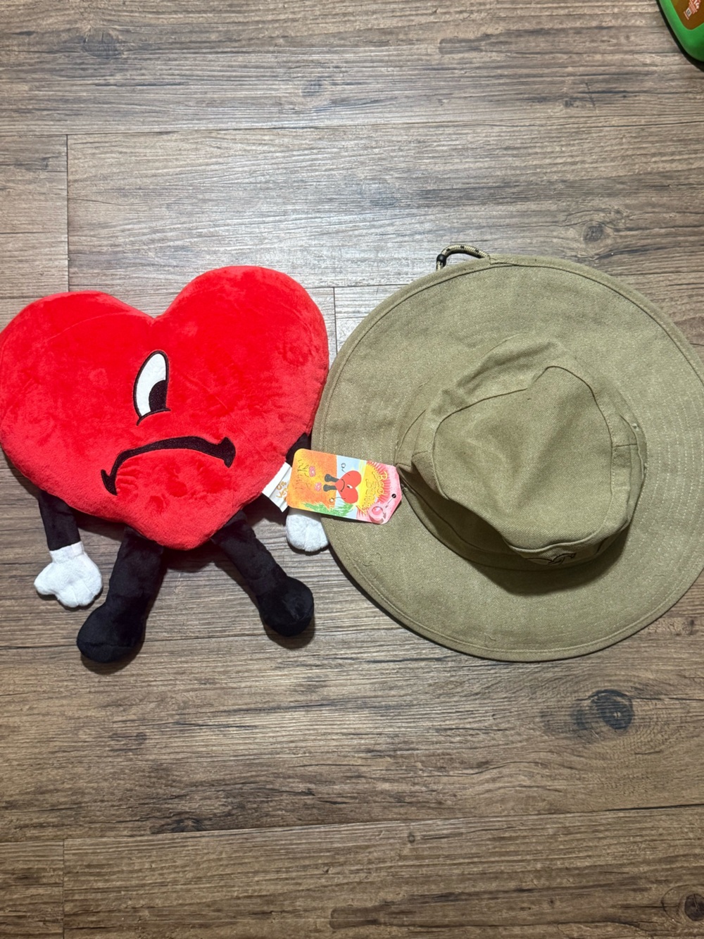 Official Bad Bunny 2022 Tour Heart Plush + Safari Hat